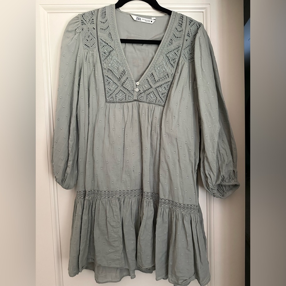 Light blue boho Zara mini dress